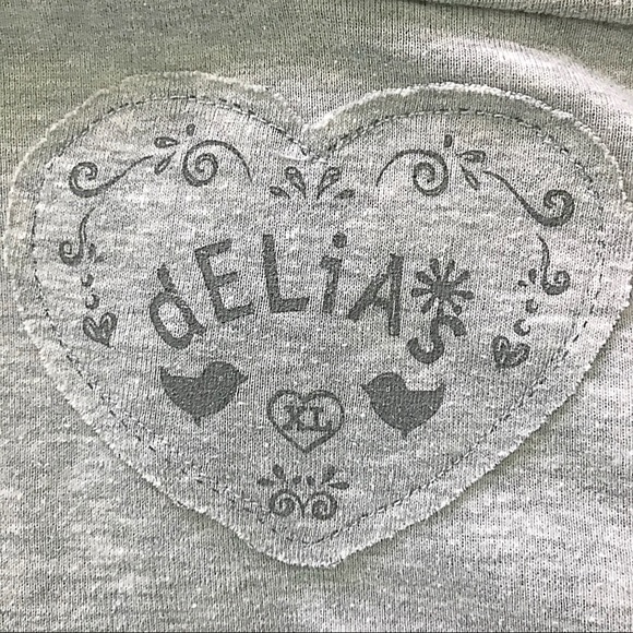 Delias Gray Crop Hoodie Sweatshirt Size XL - Picture 5 of 7